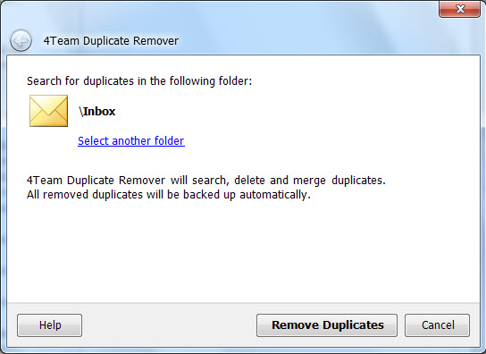 Click to view Duplicate Remover for Outlook 3.00 screenshot