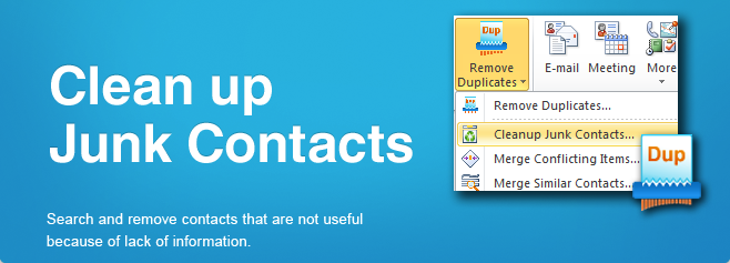 Search and remove contacts that are not useful because of the lack of information.