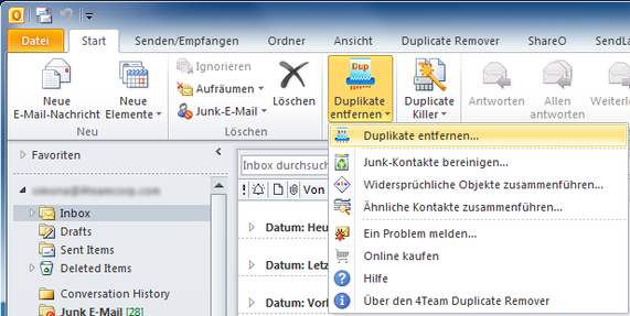 So werden doppelte Emails in Outlook entfernt