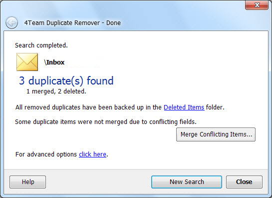 merge or delete duplicates in outlook